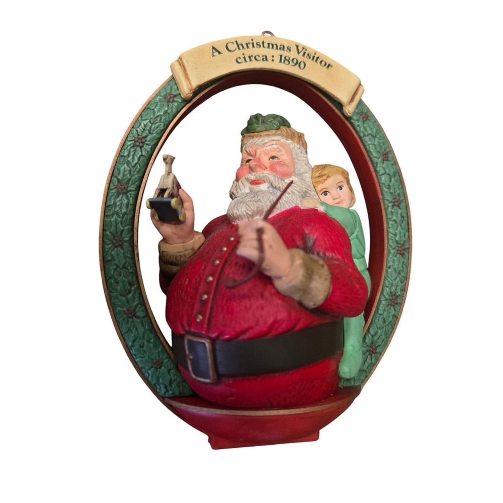 Vintage 1991 Santa Christmas Ornament A Christmas Visitor 1890 Original Box